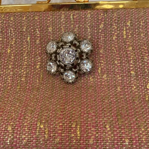 NWOT Glenda Gies Pink & Gold Handbag - Picture 4 of 5